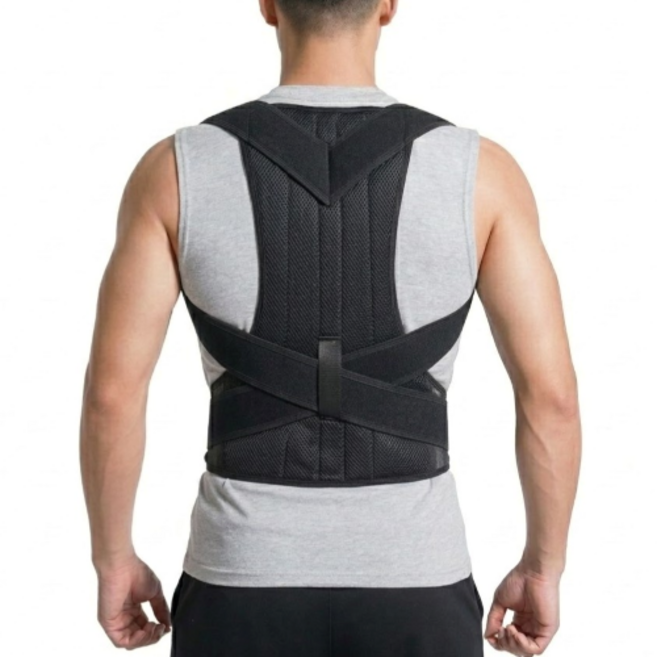 리브앤샵 바른자세 교정 밴드, 블랙, 1개