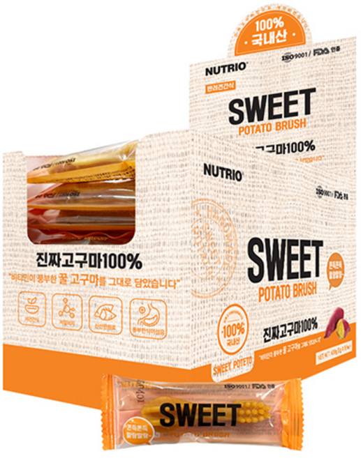 뉴트리오 강아지 프리미엄 스위트 포테이토 브러쉬 간식 50p, 고구마, 400g, 1개