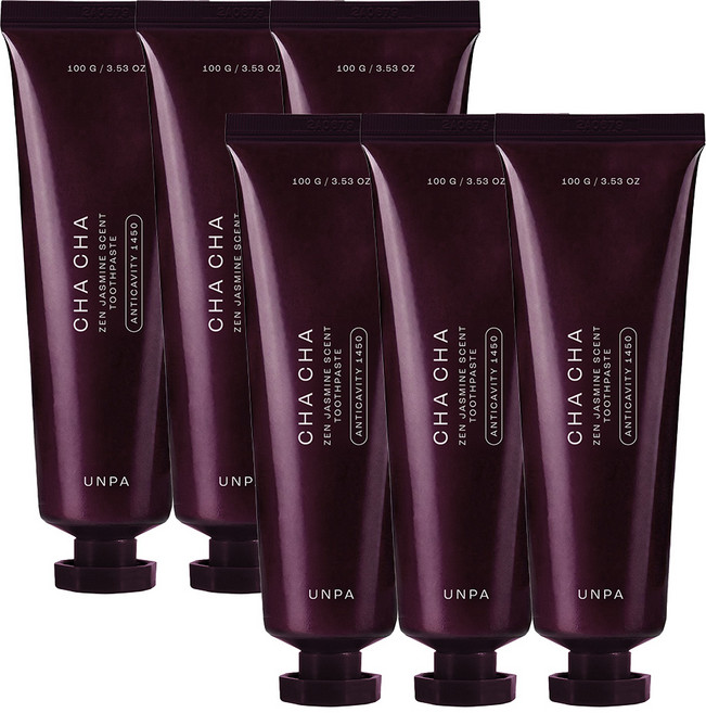언파 차차 젠 1450 고불소 치약 자스민향, 100g, 6개