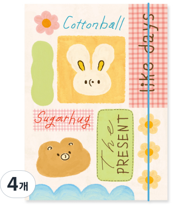 모노라이크 언매치드 프렌즈 하드 커버 바인더 A5 6공, 01  Collage Ivory, 4개