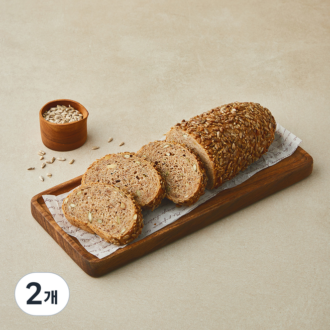 브로드카세 발효종 저당 호밀통밀 브레드, 360g, 2개, 1개입