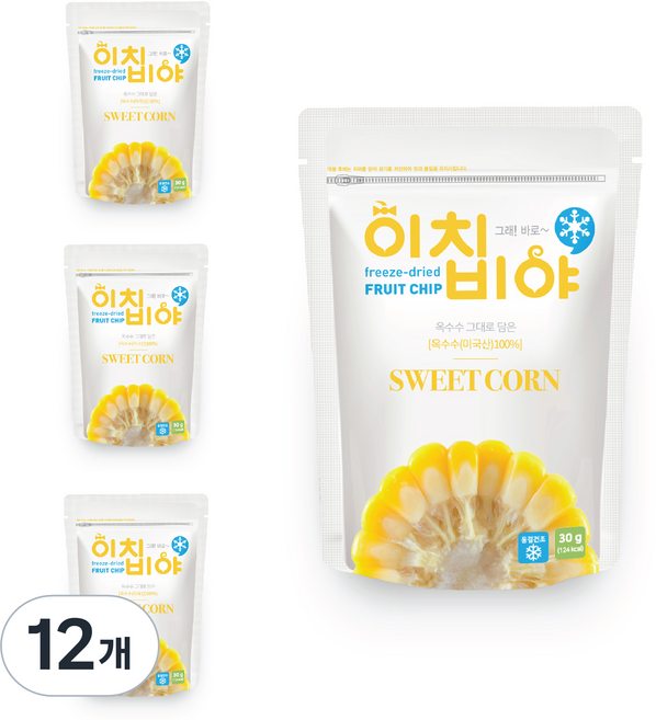 이치비야 동결건조 과일칩 옥수수, 30g, 12개