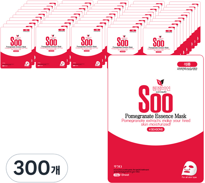 청정미인 에센스 석류 마스크팩, 1개입, 300개