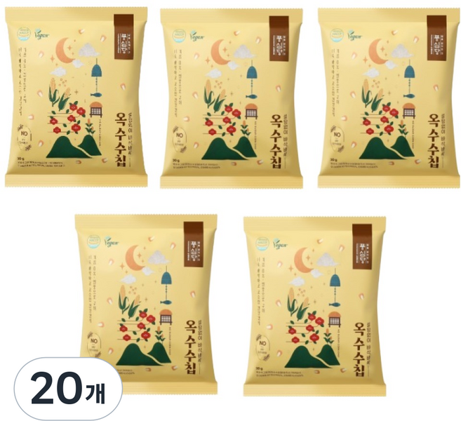 풍심당 열풍 구운 바삭바삭 무설탕 옥수수칩, 20개, 30g