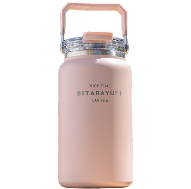 Sitarayuri 304不鏽鋼大容量雙飲保溫冰桶, 1個, 1.5L, 粉色