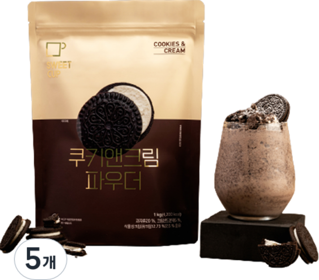 스위트컵 쿠키앤크림 파우더, 1kg, 1개입, 5개
