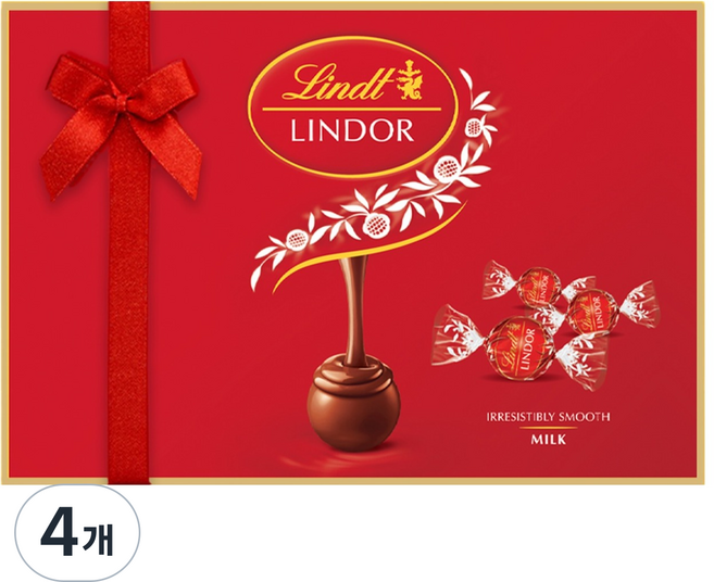 Lindt 瑞士蓮 LINDOR LINDOR球形牛奶巧克力 18入, 225g, 4個