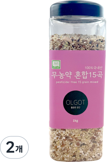 올곧은곳간 무농약 혼합15곡, 1kg, 2개