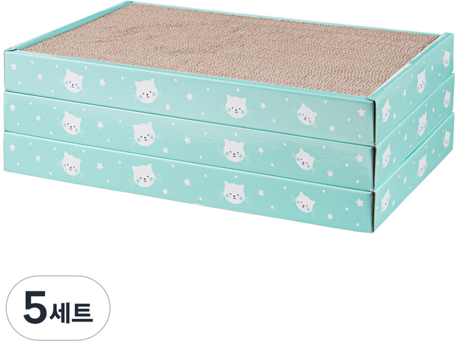 코멧 펫 평판형 고양이 스크래쳐 3개입 세트, 혼합색상, 5세트