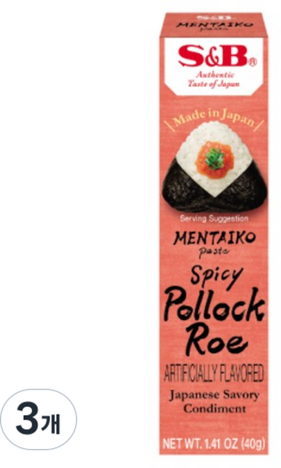 S&B 愛思必 明太子醬, 40g, 3個