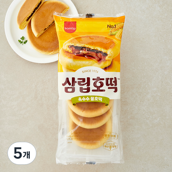 삼립 옥수수 꿀호떡, 57g, 5개, 6개입