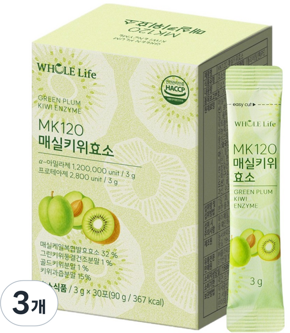 WHOLELIFE MK120 매실키위효소 30p, 90g, 3개