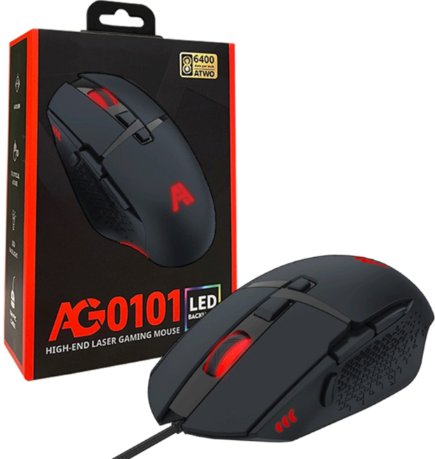에이투 USB 유선 게이밍 마우스, AG0101, Black