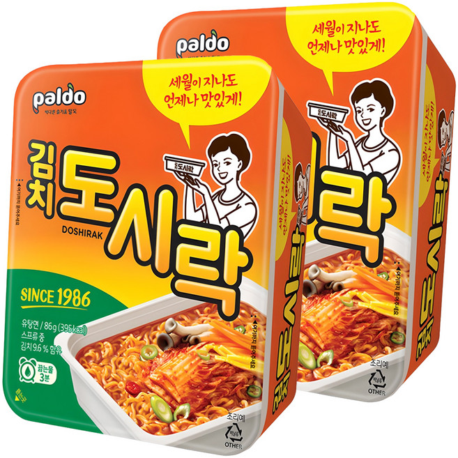 팔도도시락 김치 컵라면 86g, 2개