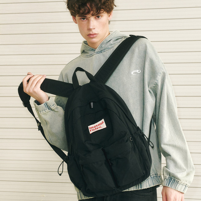 마스마룰즈 남녀공용 투 포켓 데일리 백팩 + 파우치 세트