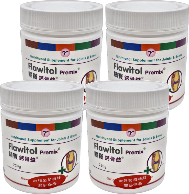 關寶鈣骨益粉劑 VB-001, 4個, 250g, 補充寵物骨骼、牙齒、關節健康所需的鈣質及葡萄糖胺