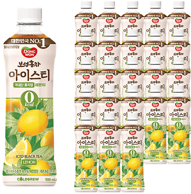 동원보성홍차 아이스티 제로 레몬, 500ml, 24개