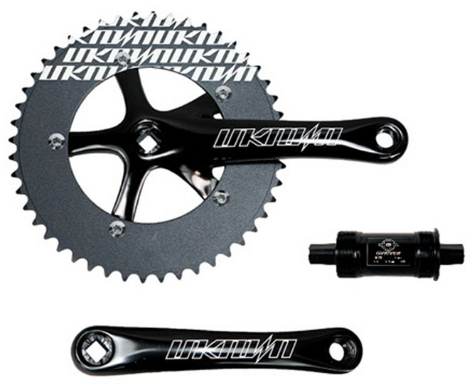 UNKNOWN 베이직 기어 크랭크 48T 바템브라켓 사각BB 자전거 용품 셋트, 혼합색상, 1세트