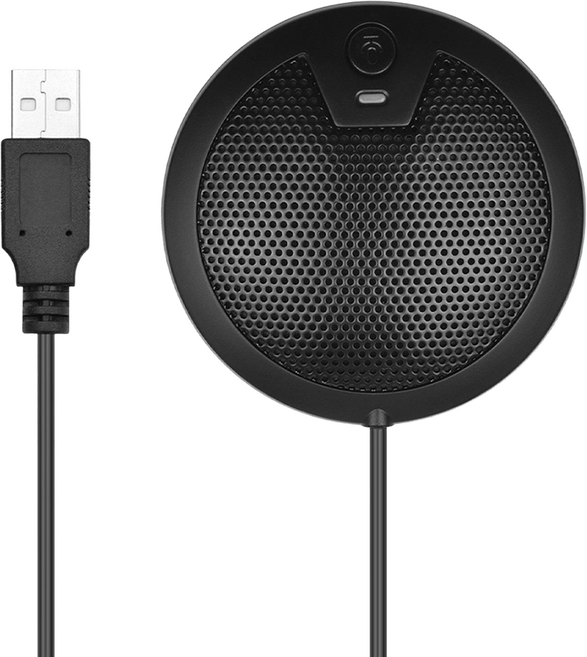 Neon 台灣霓虹 USB 360度全向會議麥克風 金屬電容麥克風 智能降噪 高靈敏度 薄型外觀 收音清晰, EMU1, 黑色