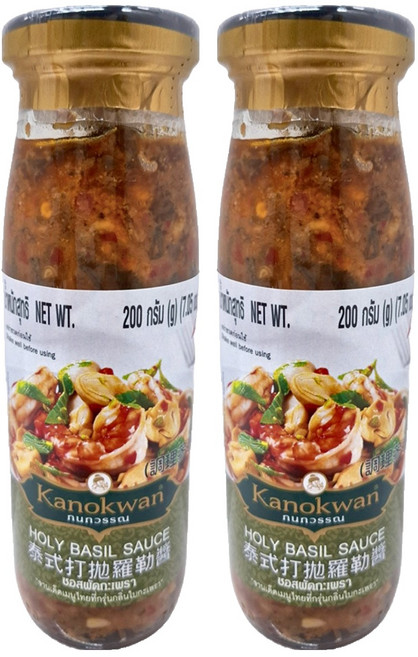 Kanokwan 泰式打拋羅勒醬, 200g, 2瓶
