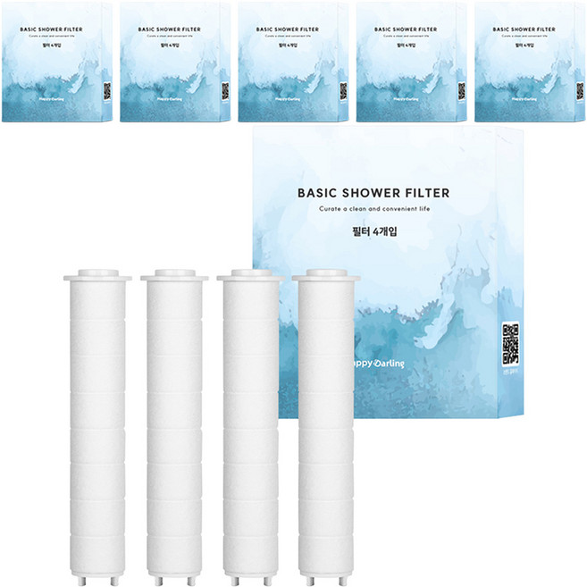 해피달링 베이직 샤워기 바디 필터 리필용 4개입, 6개