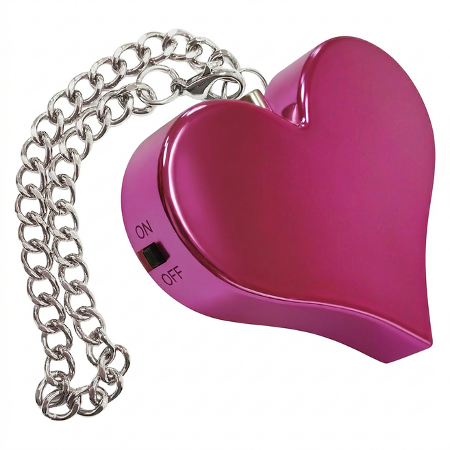 Asmix 130高分貝金屬感愛心造型警報器 電鍍粉色, 1個