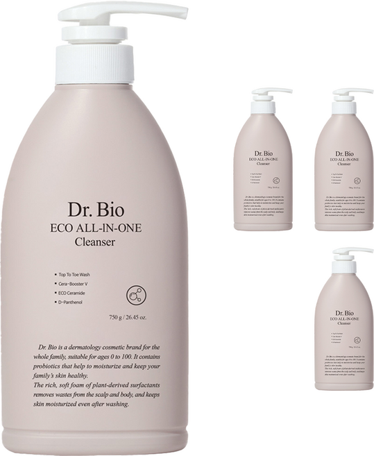 닥터바이오 에코 올인원 클렌저, 750g, 4개