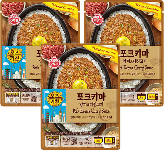 오뚜기 오즈키친 포크키마, 160g, 3개