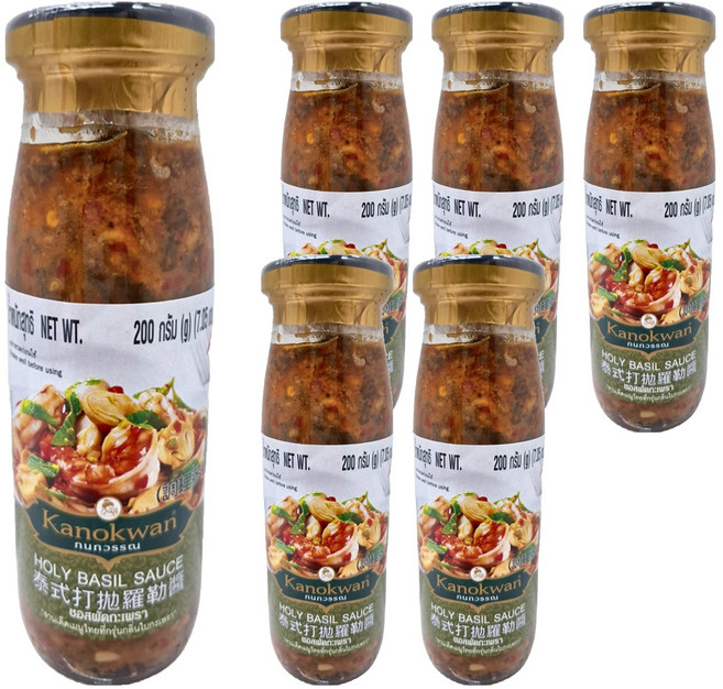 Kanokwan 泰式打拋羅勒醬, 200g, 6瓶