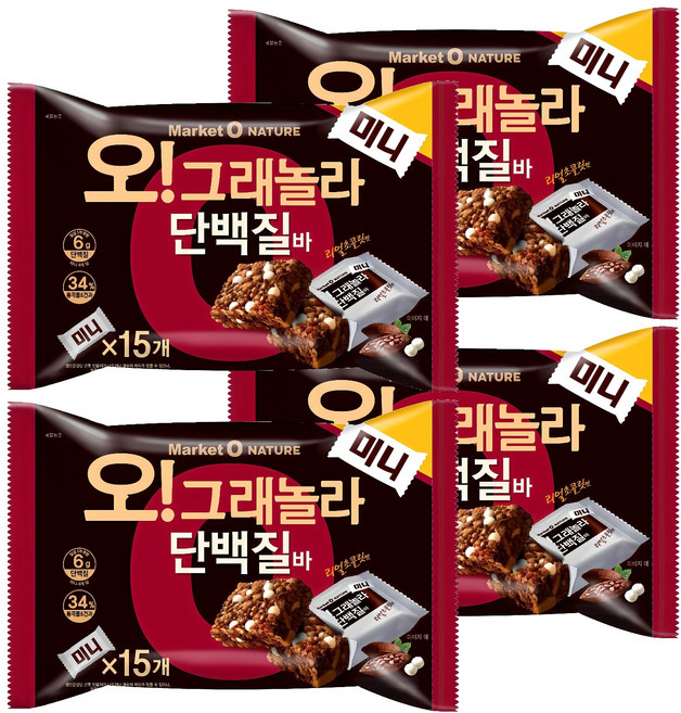 마켓오네이처 오 그래놀라 단백질바 미니, 192g, 4개