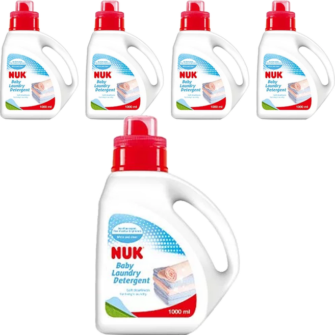 NUK嬰兒洗衣精 成分天然溫和 不含螢光劑, 1L, 5瓶
