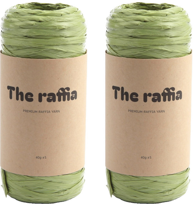 KnitWit The Raffia 編織線, 2個, 2101 苔蘚綠