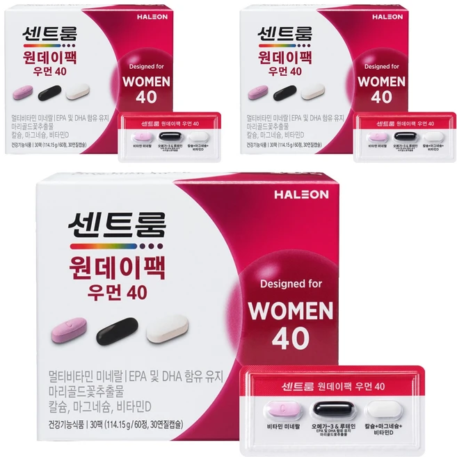 센트룸 원데이팩 우먼40, 30회분, 3개 - 쿠팡