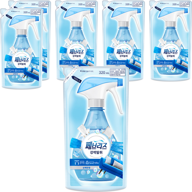 페브리즈 섬유탈취제 강력탈취 상쾌한향 리필, 320ml, 6개