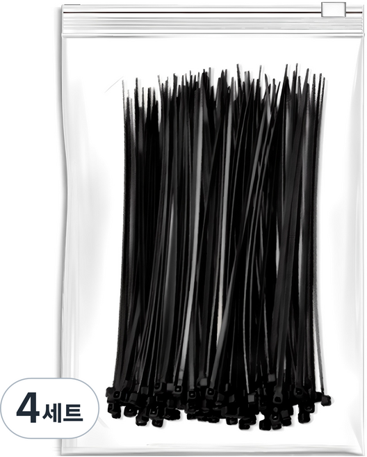 엔더 플렉시블 케이블 타이, 4세트, 블랙
