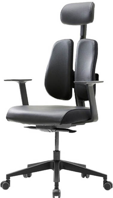 듀오백 엠보 인조가죽 사무용 학생용 의자 D2500G-FSL 방문설치, 블랙