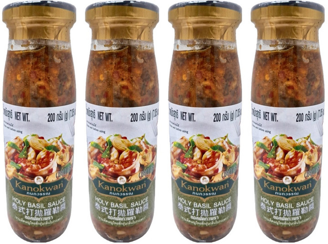 Kanokwan 泰式打拋羅勒醬, 200g, 4瓶