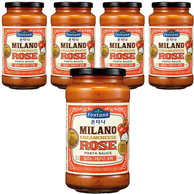 폰타나 밀라노 크림치즈 로제 파스타소스, 600g, 5개