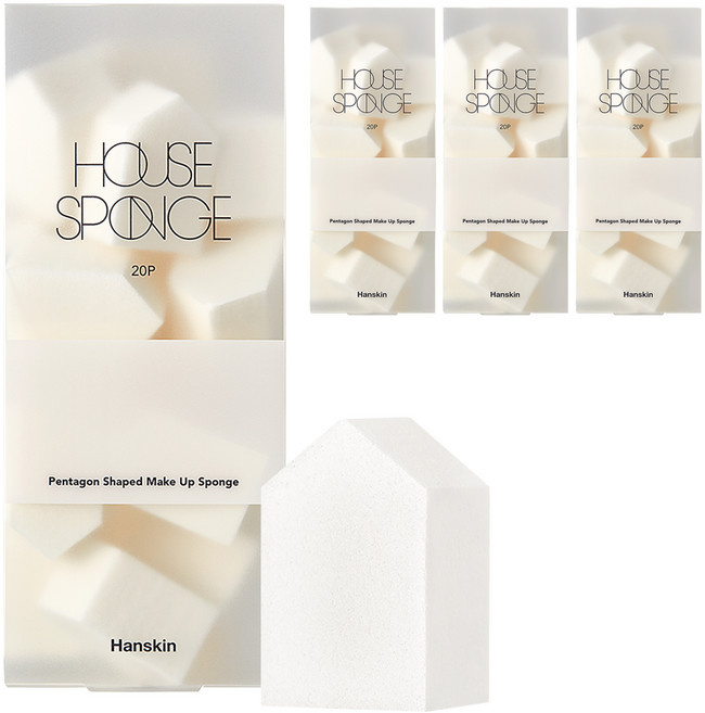 한스킨 하우스 메이크업 스펀지 20p, 4개