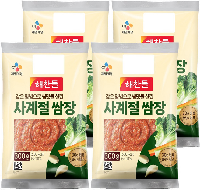 해찬들 사계절쌈장, 300g, 4개