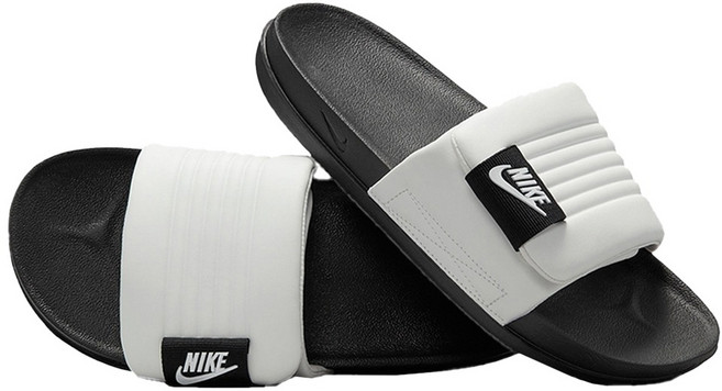 NIKE 耐吉 男款 OFFCOURT ADJUST SLIDE 拖鞋, 28cm, 黑色 + 白色