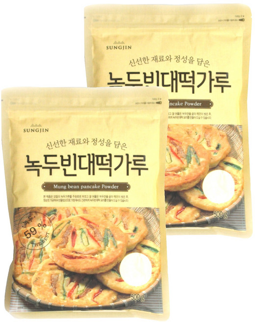 성진식품 녹두빈대떡가루, 500g, 2개