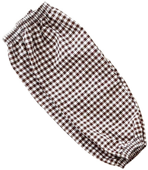 씨티컴퍼니 면 체크 작업용 팔토시 양팔착용 세트, 브라운