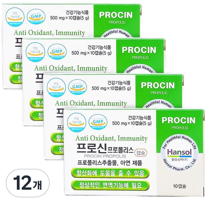 Hansol Publishing Proshin 蜂膠 5g, 12個, 10錠