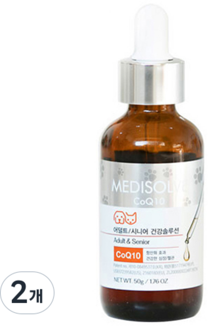 메디솔브 반려동물 웰에이징 솔루션 코큐텐 영양제, 50g, 2개, 어덜트
