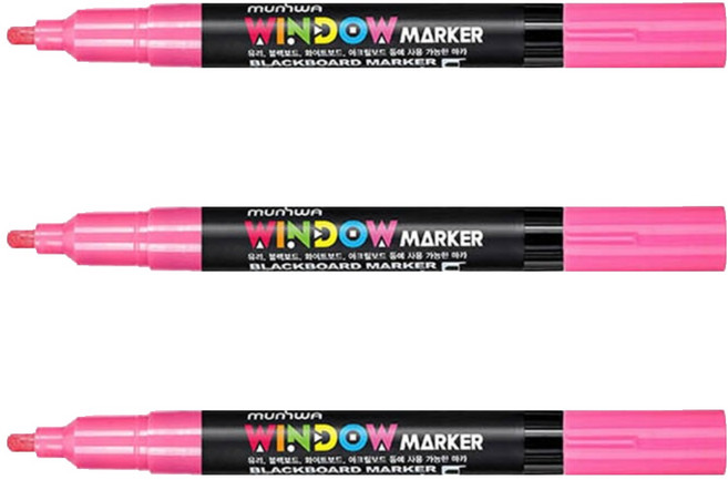 문화연필 윈도우마카 핑크, 3개, 1색