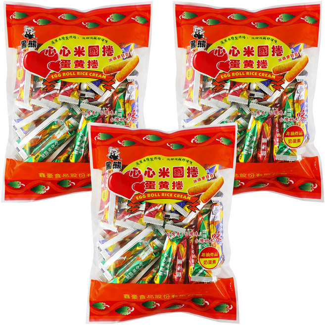 黑熊 米國捲 蛋黃捲, 400g, 3袋