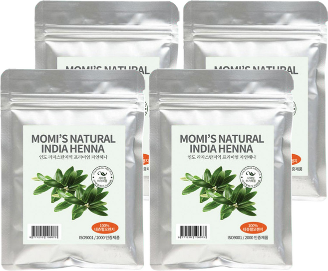 모미스 네츄럴 인디아 헤나 염색제 100g, 내츄럴오렌지, 4개