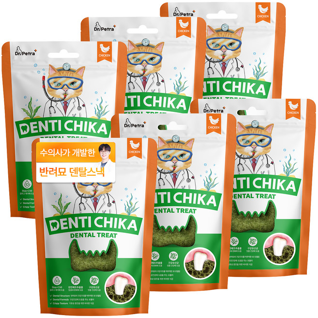 닥터페트라 덴탈 트릿 고양이 간식, 6개, 70g, 닭고기맛