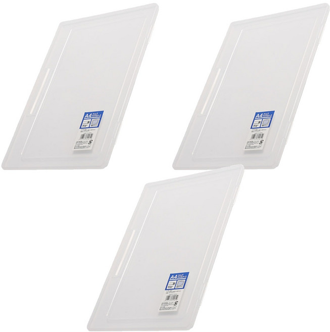 IZUMI 3058c A4單色薄文具盒 3個, 透明, 1組